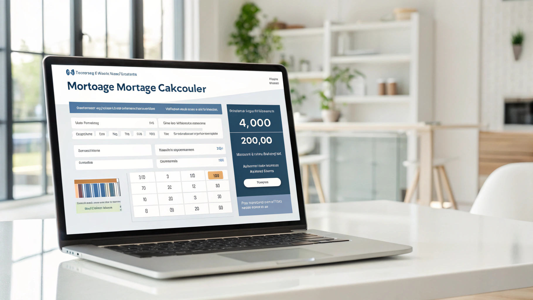 Mortgage calculator interface showing monthly payment breakdown