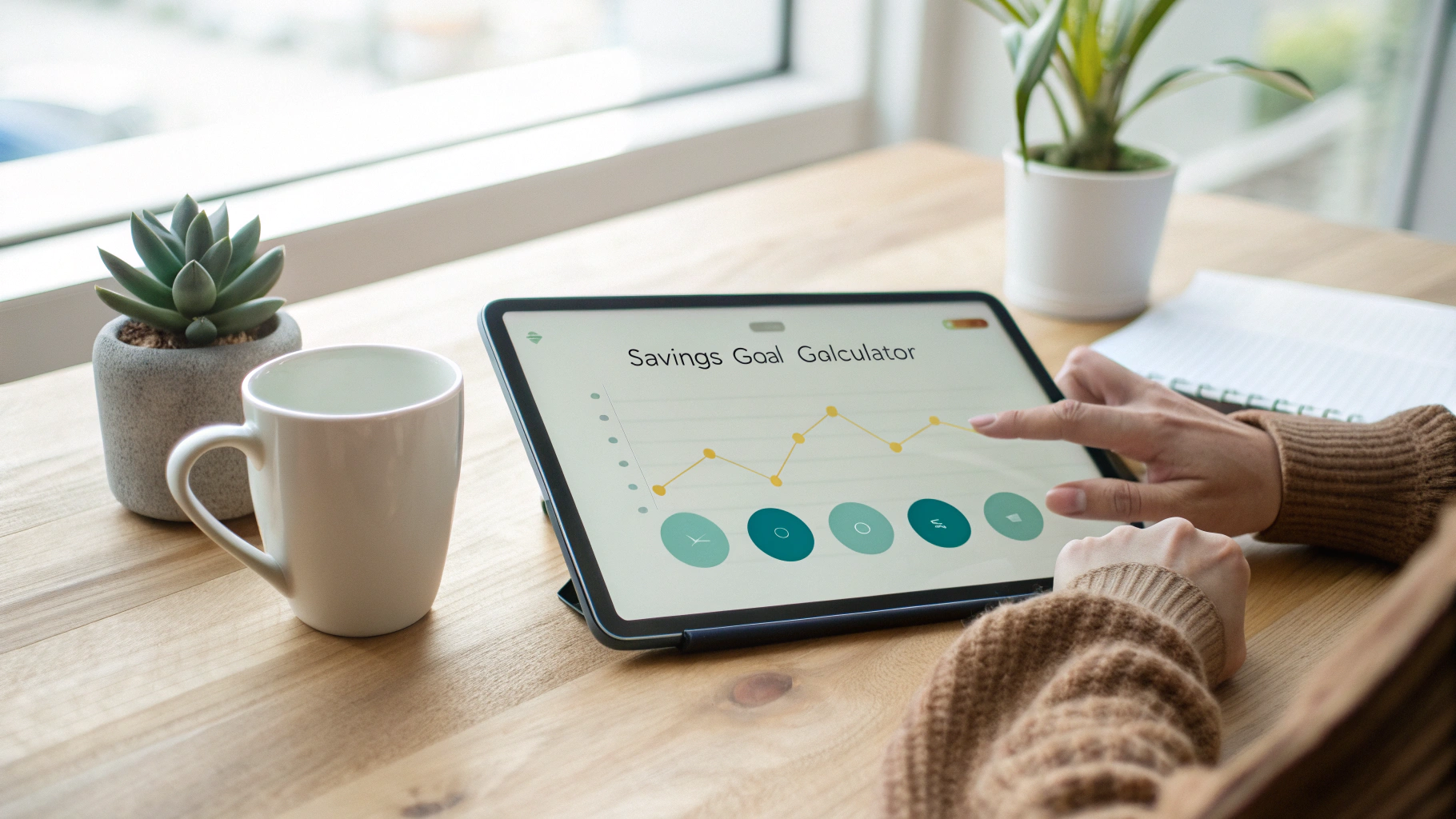Retirement planner showing savings goals and timeline