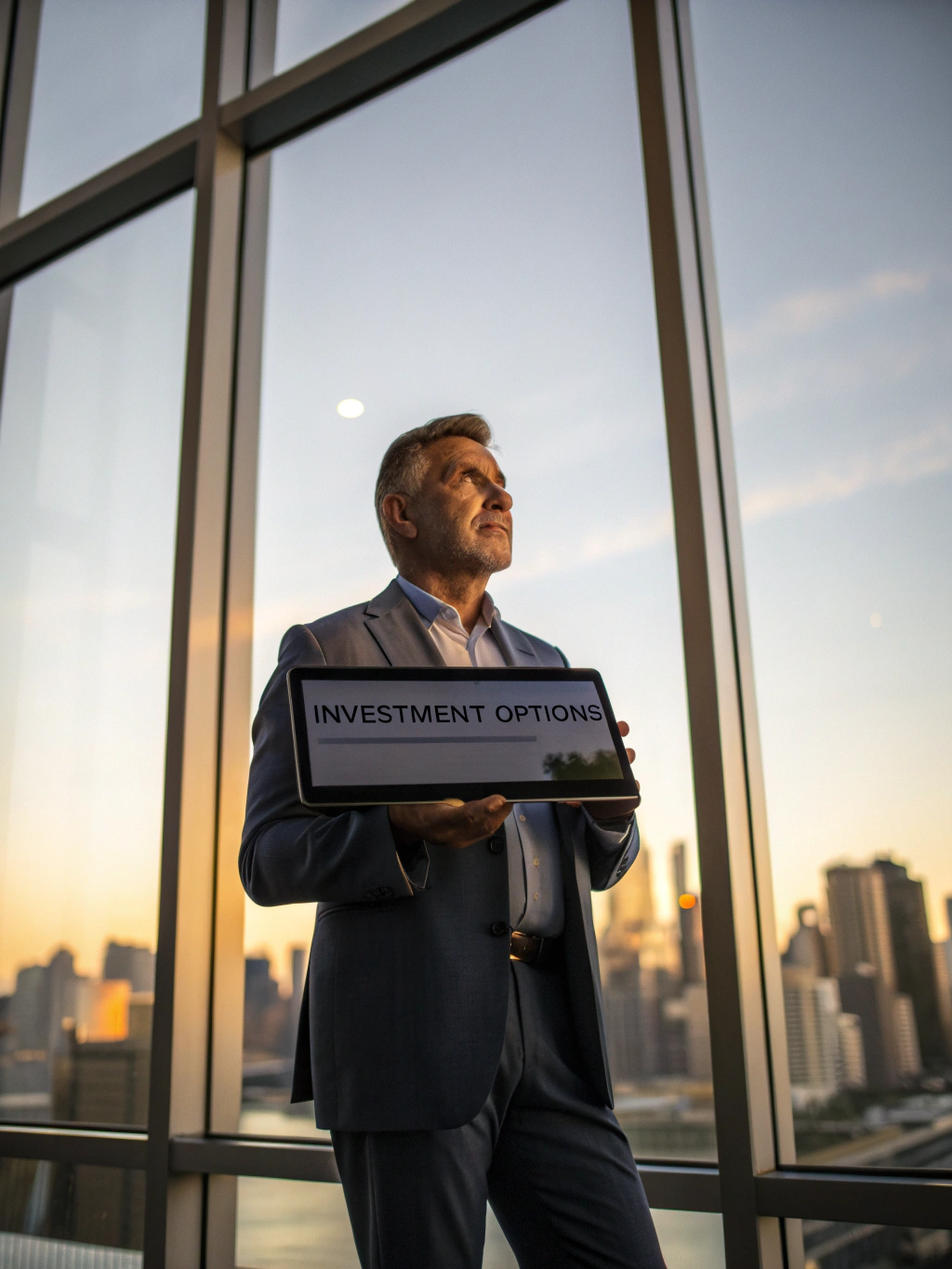 Portrait of an investor reviewing financial data